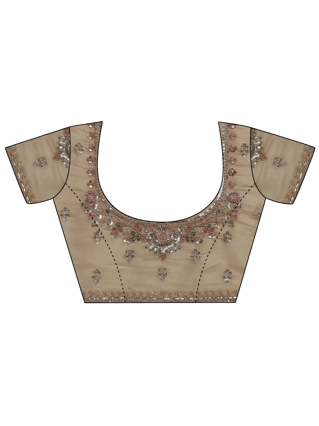  Libas Art Golden Sequin Embellished Tissue Saree 
