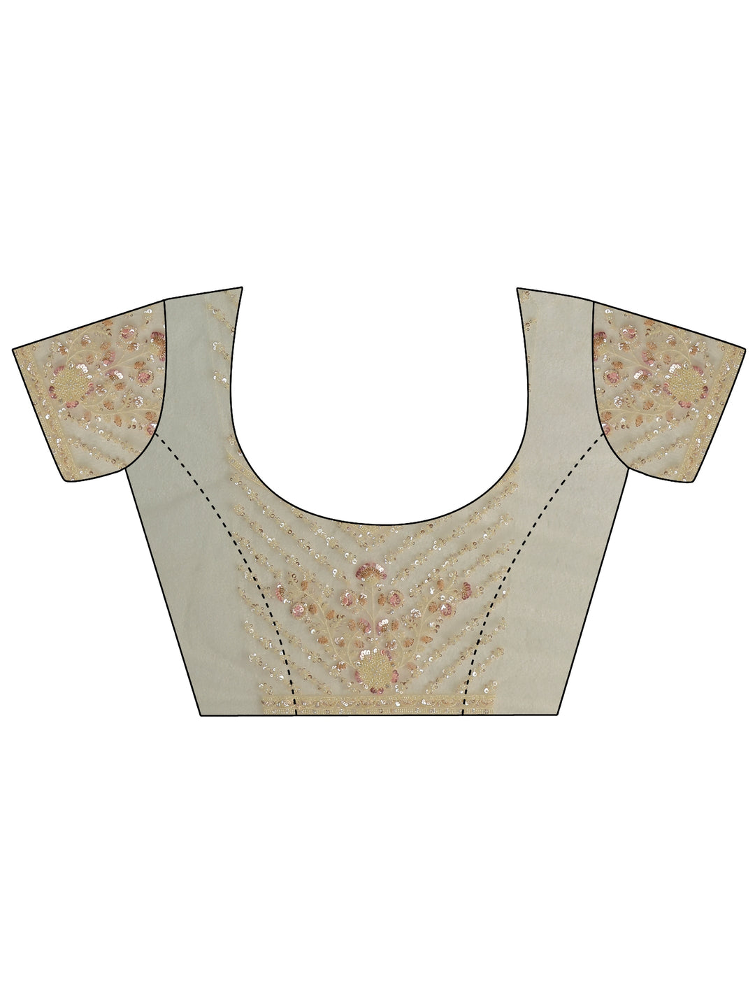  Libas Art Cream Floral Embellished Net Saree 