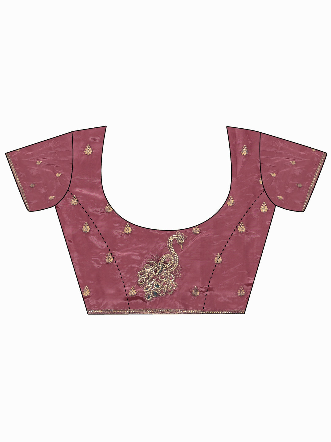  Libas Mauve Stone Work Embellished Silk Blend Saree 