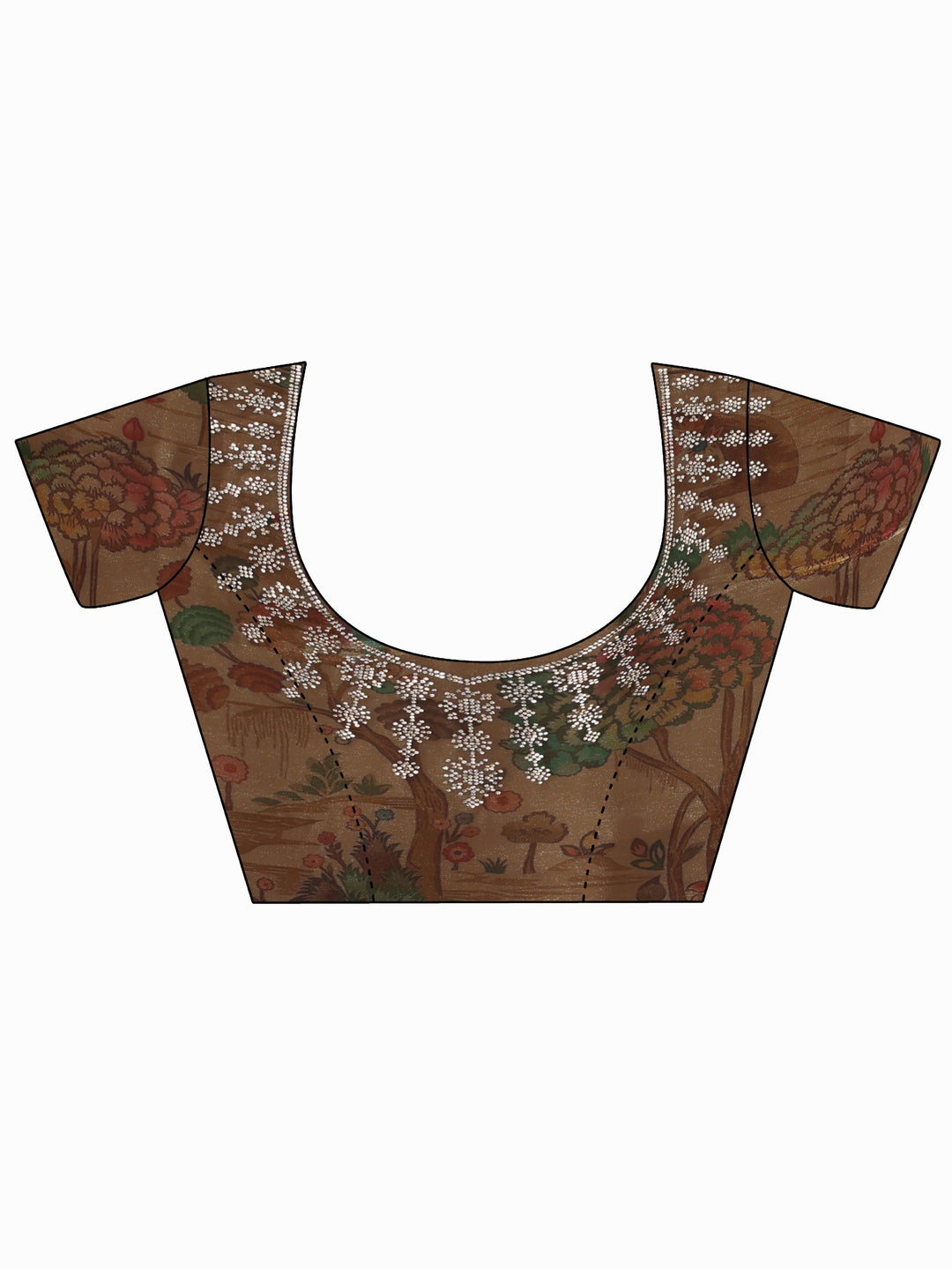 Libas Rani Pink Stone Work Embellished Tissue Saree 
