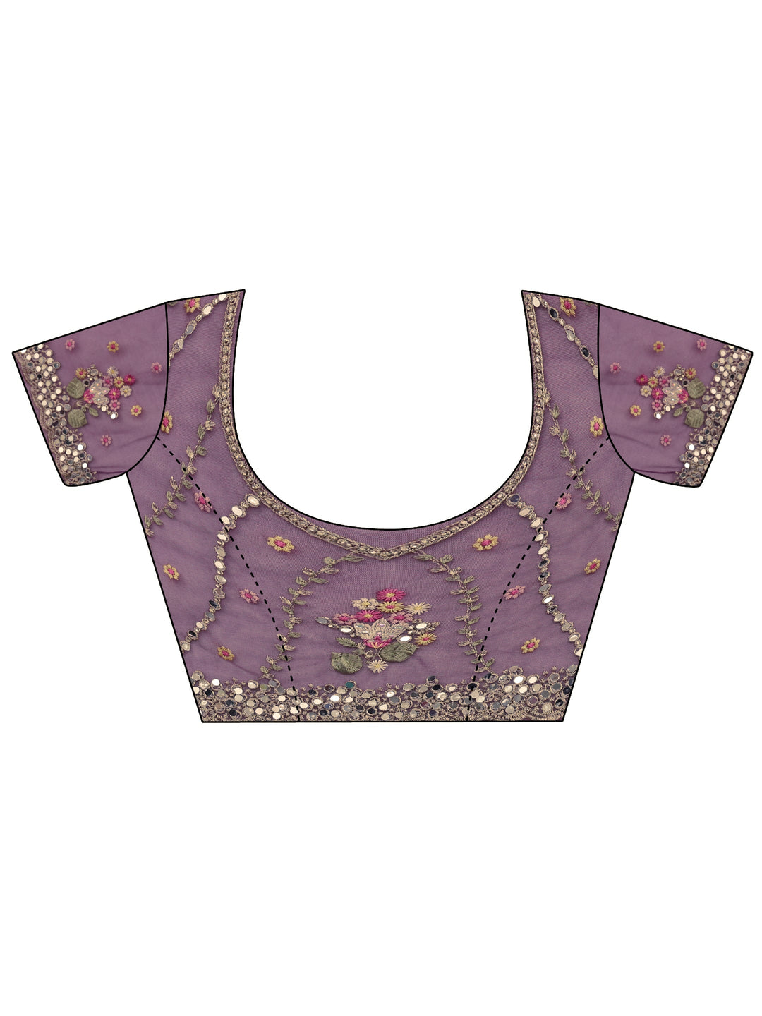  Libas Art Burgundy Floral Embellished Net Saree 