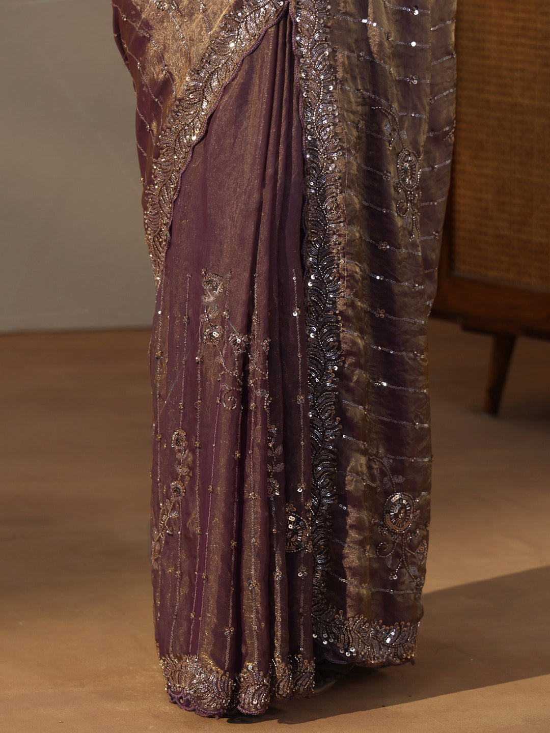  Libas Art Lavender Embellished Saree 
