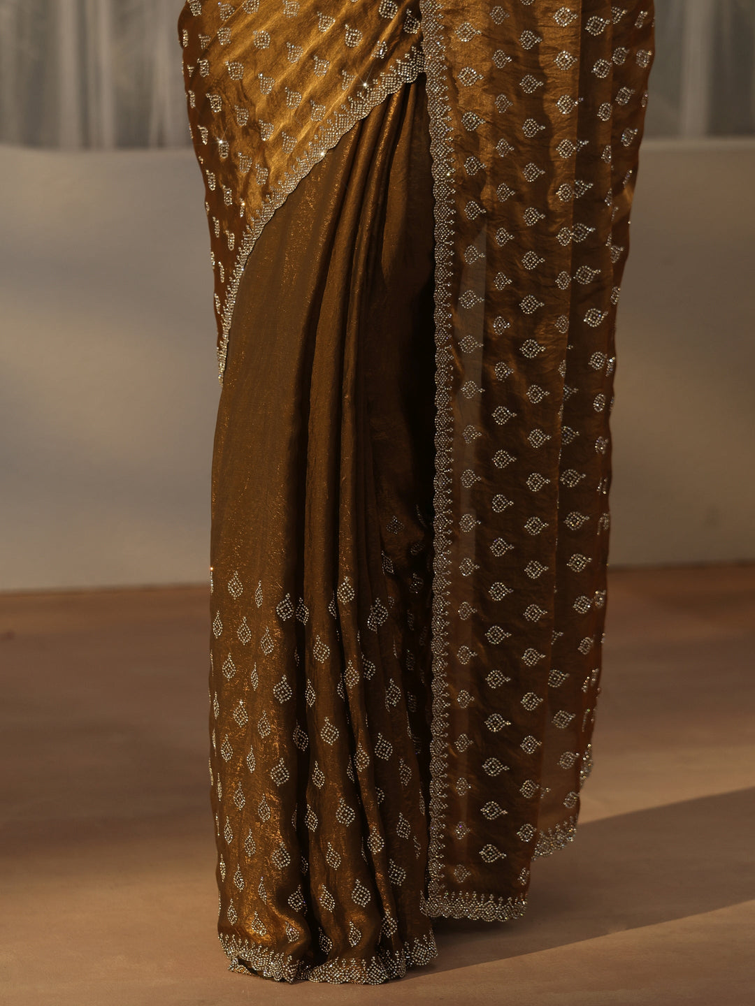  Libas Art Henna Green Embellished Tissue Saree 