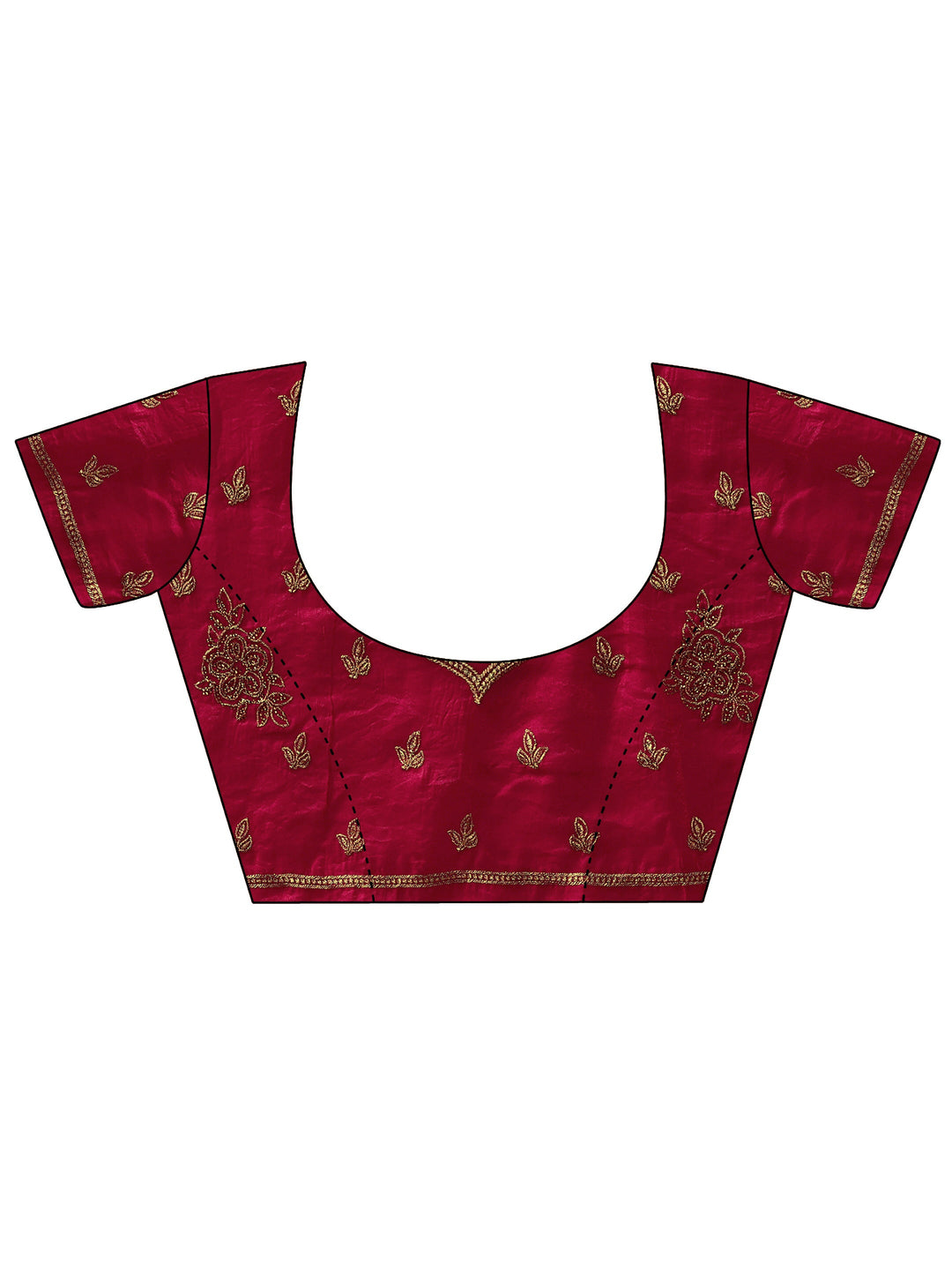  Libas Art Rose Pink Floral Embellished Tissue Saree 