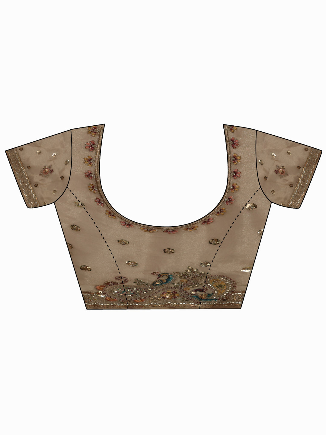  Libas Art Beige Sequin Embellished Tissue Saree 