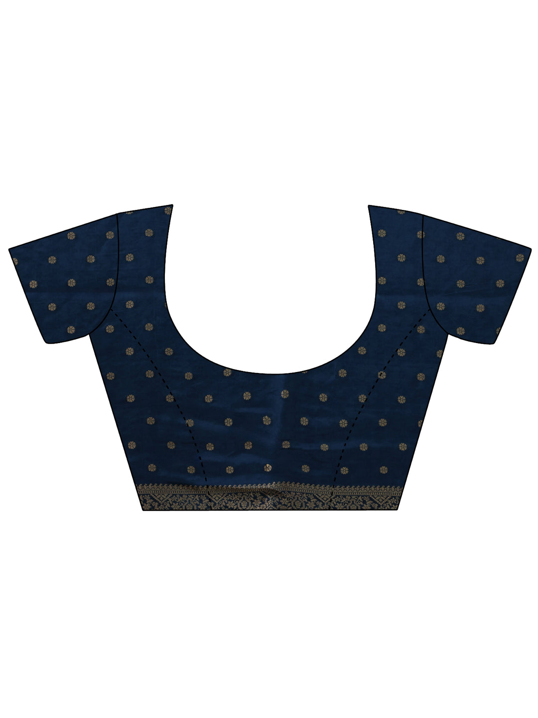  Libas Art Navy Blue Kalamkari Print Silk Blend Tassel Saree 