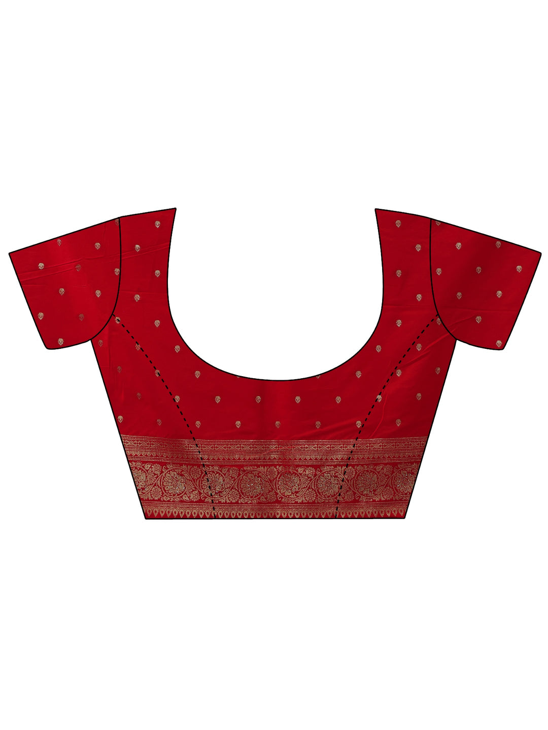  Libas Red Floral Woven Design Silk Blend Saree 