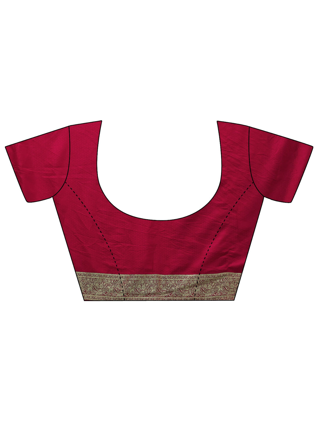  Libas Red Floral Woven Design Brocade Saree 