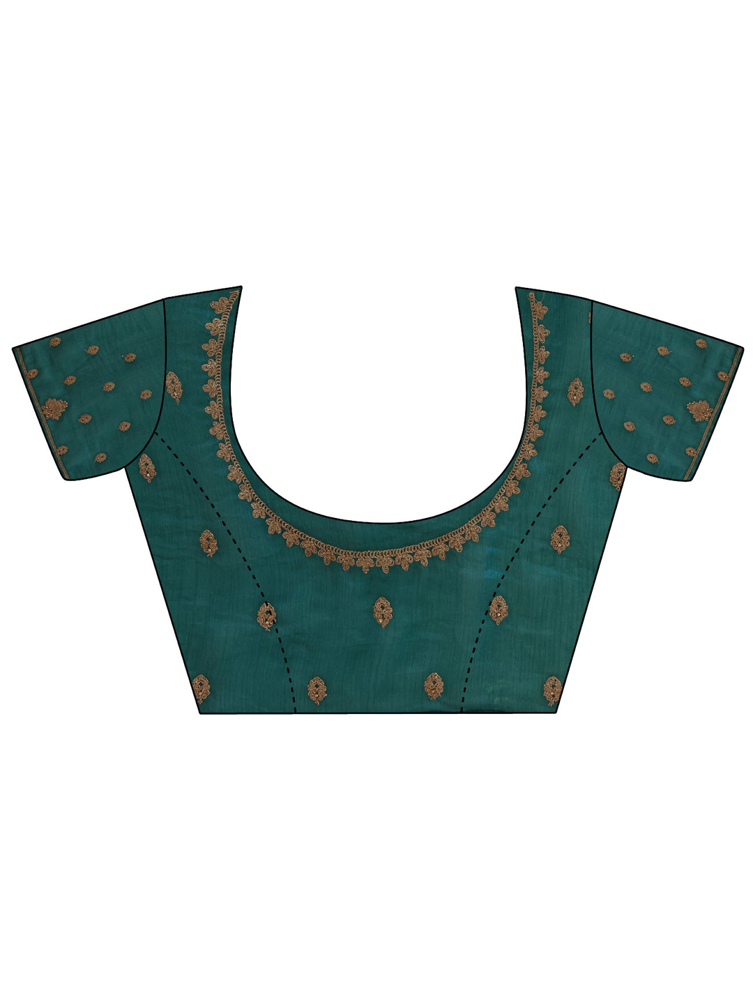  Libas Art Aqua Green Embroidered Tissue Saree 