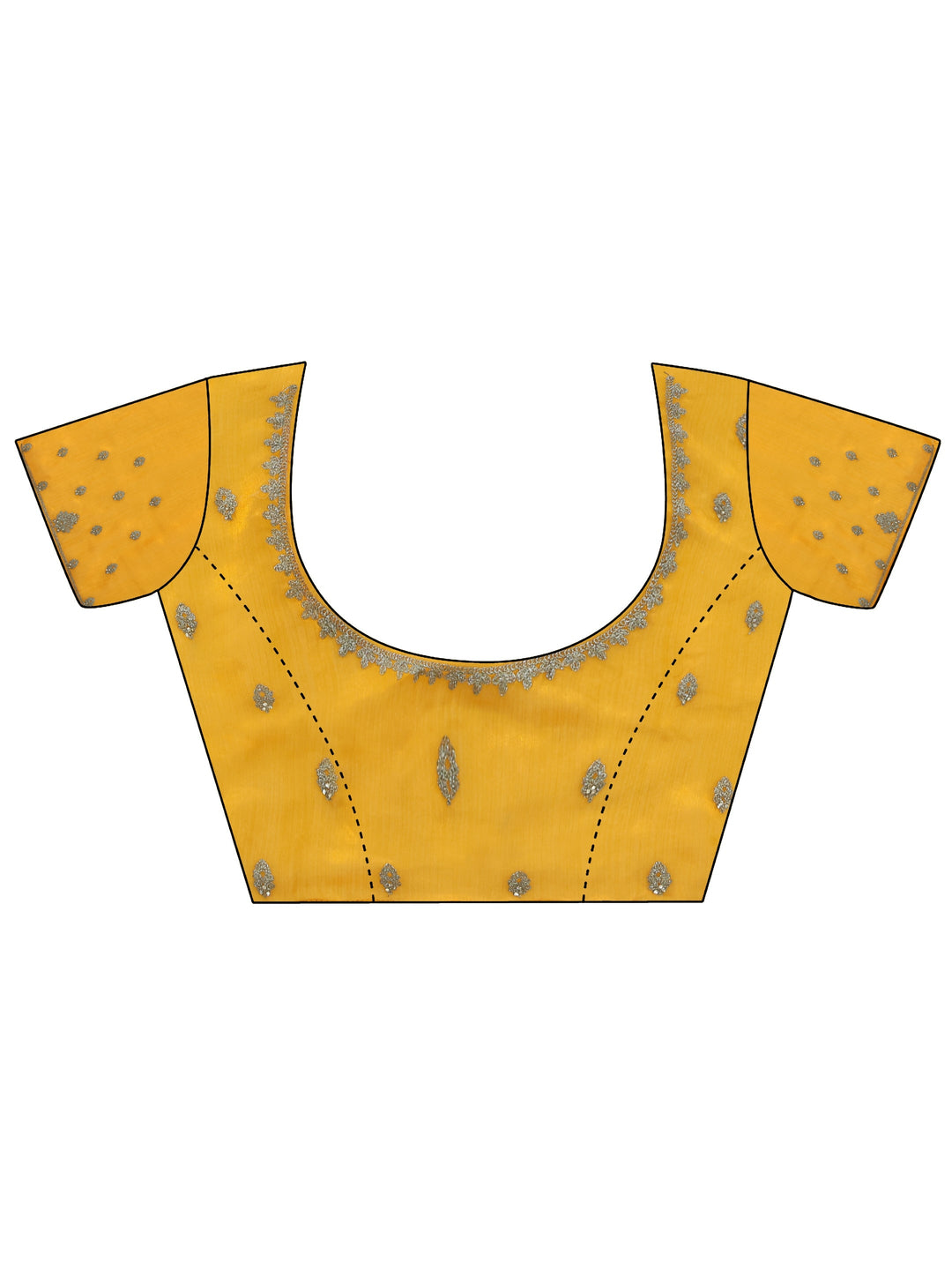  Libas Art Mustard Floral Zari Embroidered Tissue Saree 