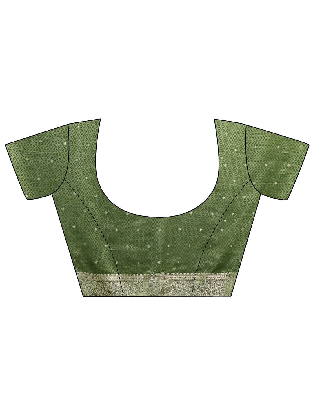  Libas Leaf Green Banarasi Silk Blend Saree 