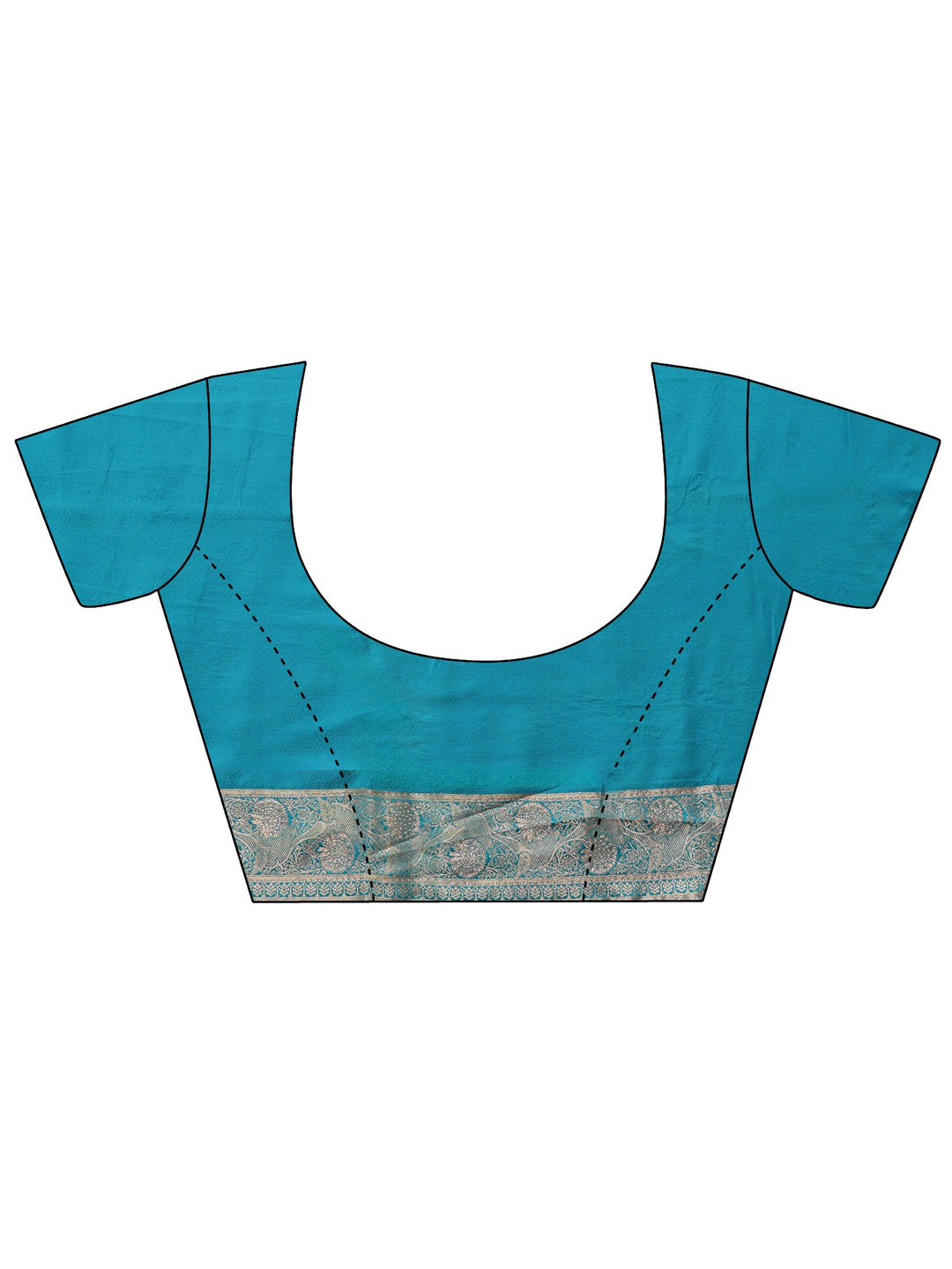  Libas Turquoise Blue Banarasi Silk Blend Saree 