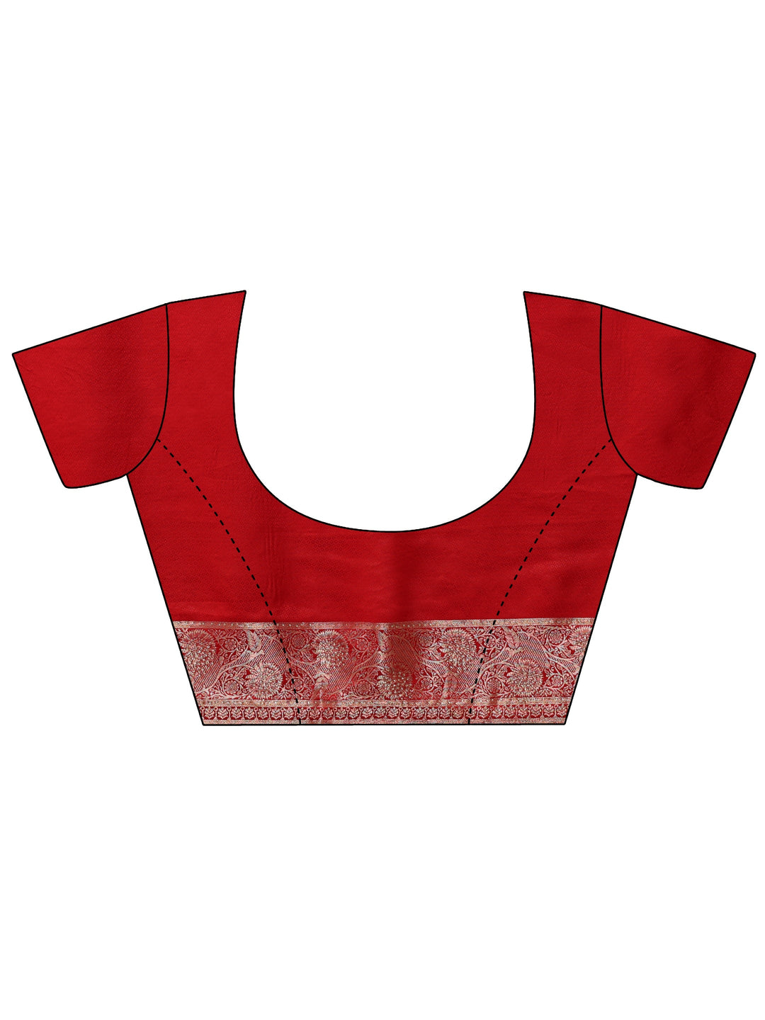  Libas Vermilion Red Banarasi Silk Blend Saree 
