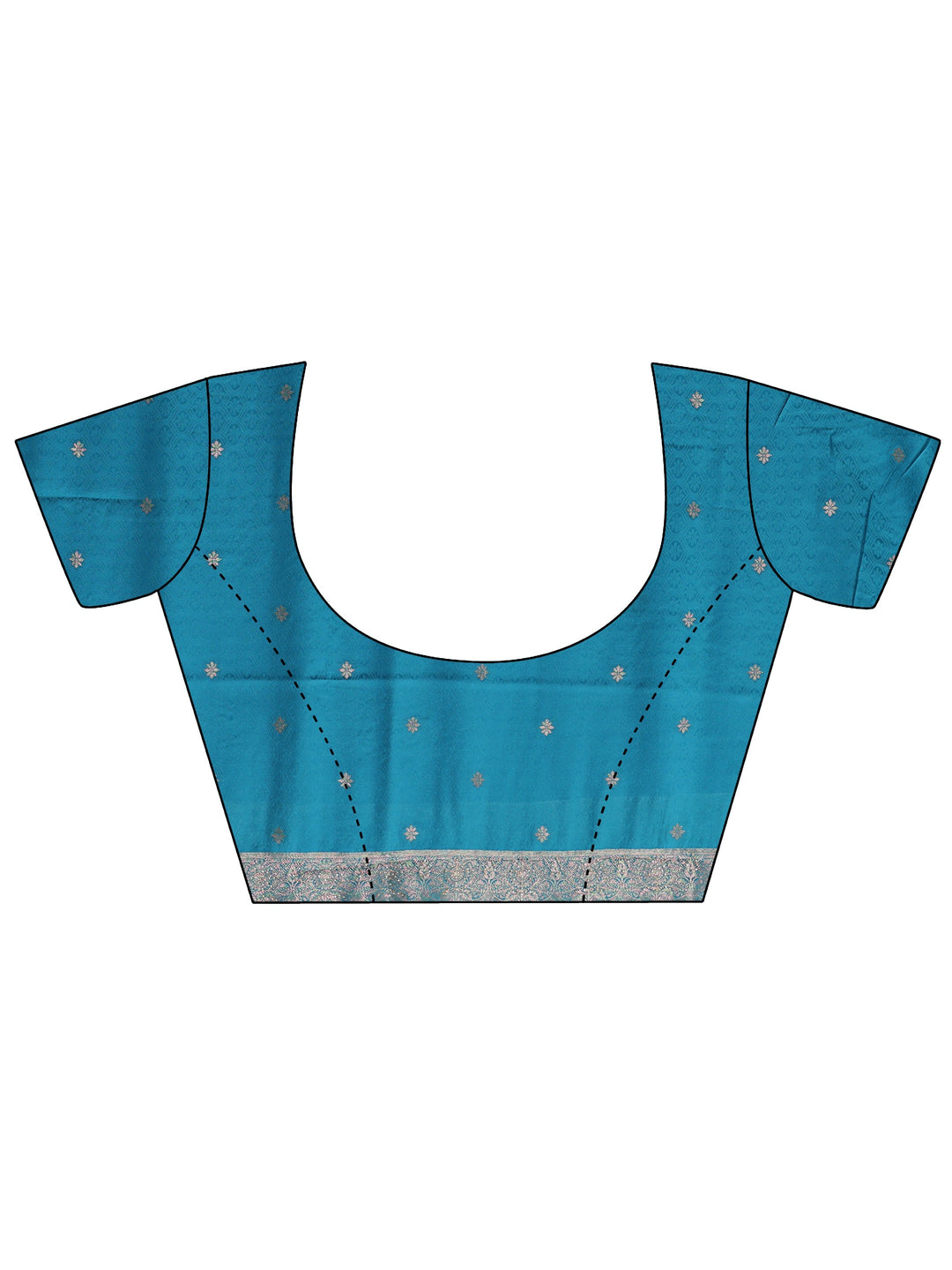  Libas Turquoise Blue Banarasi Silk Blend Saree 