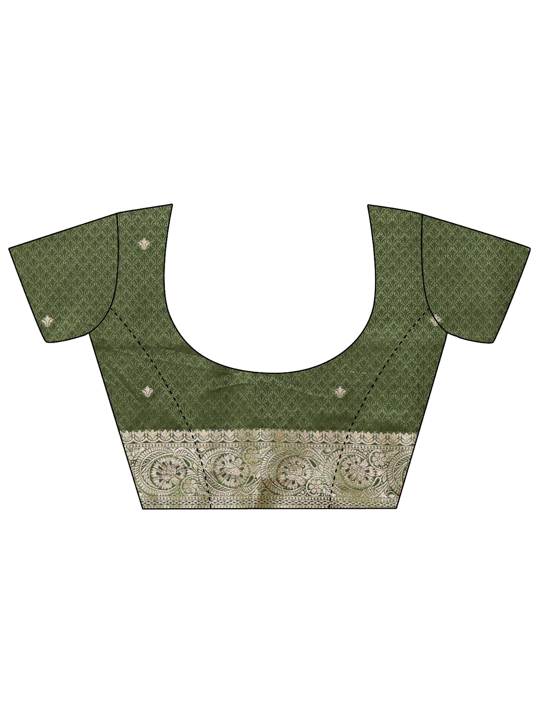  Libas Olive Green Floral Woven Design Silk Blend Saree 