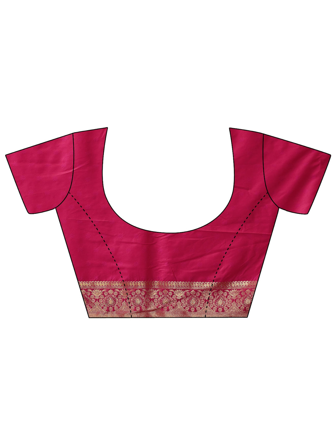  Libas Fuchsia Pink Paisley Woven Design Silk Blend Saree 