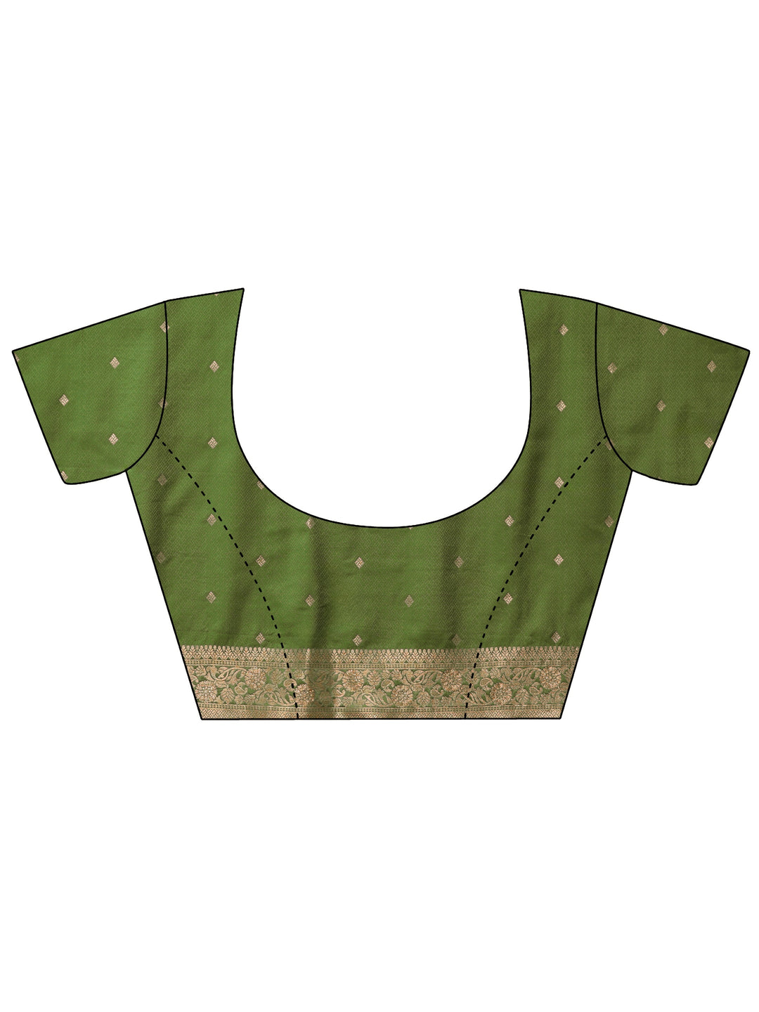  Libas Green Banarasi Silk Blend Saree with Embellished Pallu 