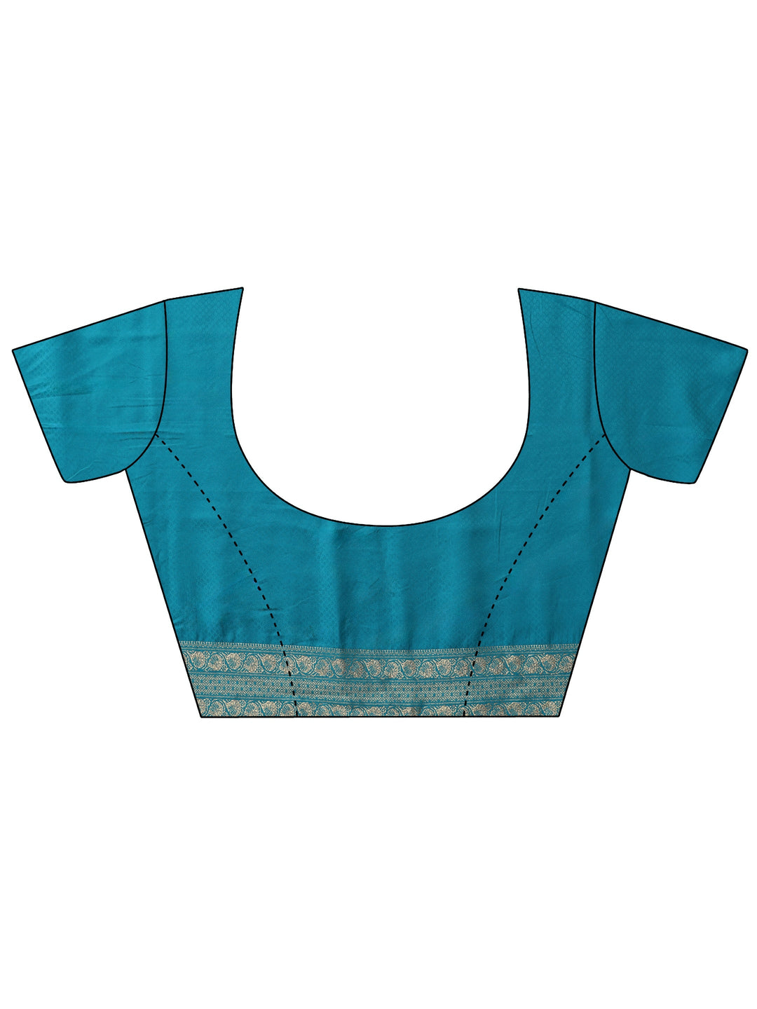  Libas Cerulean Blue Floral Woven Design Silk Blend Saree 