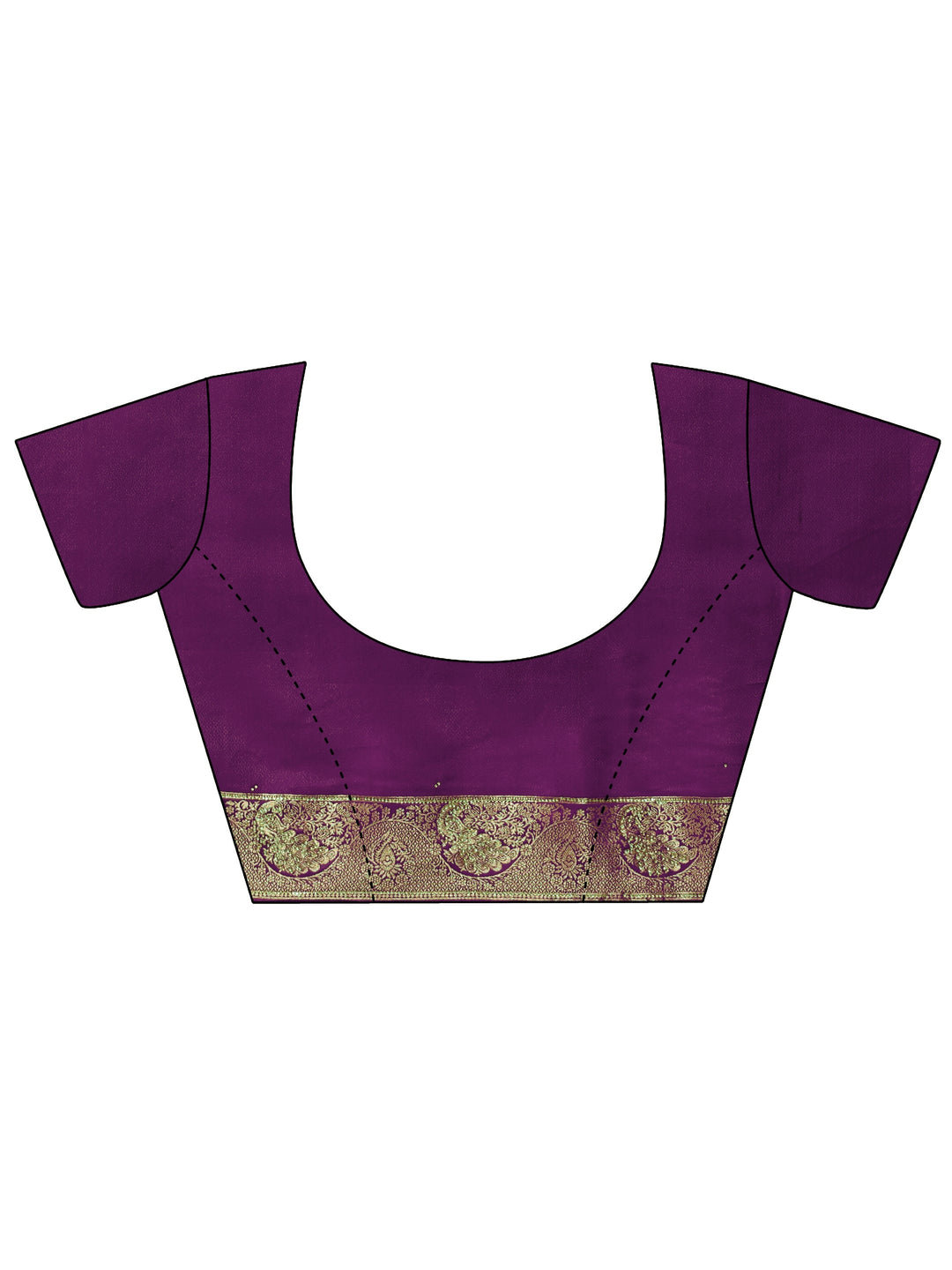 Libas Purple Peacock Woven Design Embellished Silk Blend Saree 