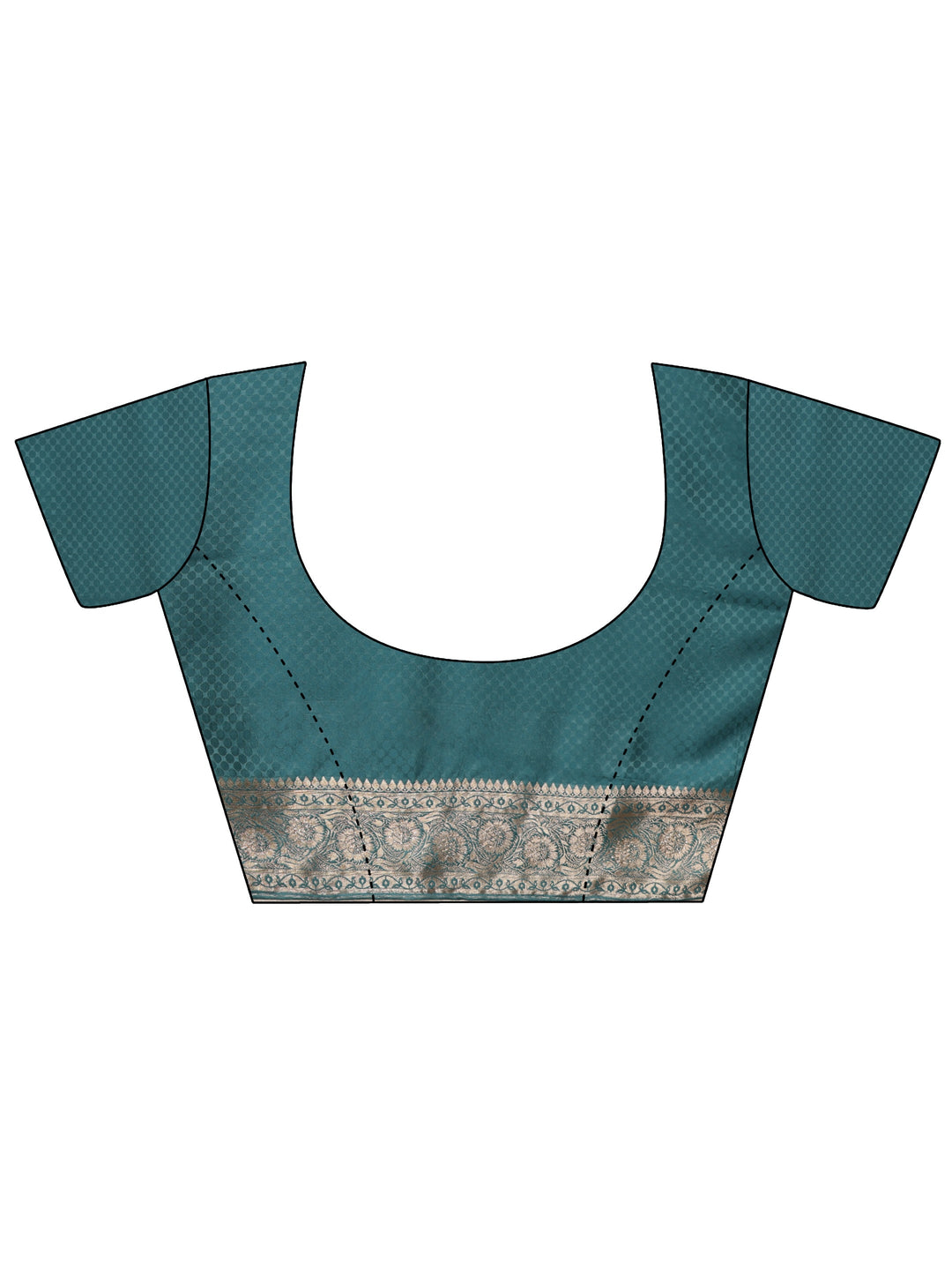  Libas Dusty Blue Embellished Floral Designs Brocade Saree 