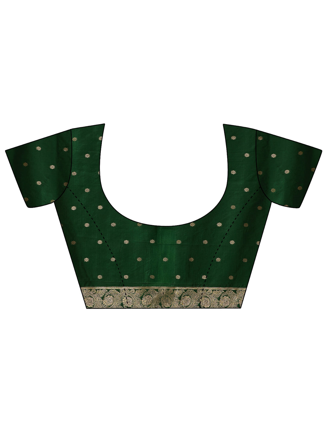  Libas Bottle Green Banarasi Silk Blend Saree with Stone Work 