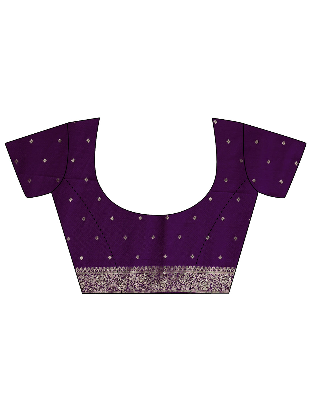  Libas Pansy Purple Floral Woven Design Satin Saree 