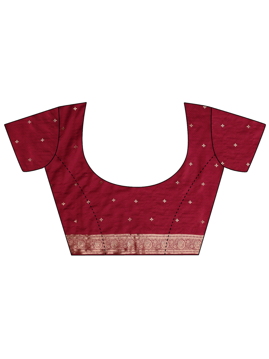  Libas Brick Red  Embellished Satin Banarasi Saree 