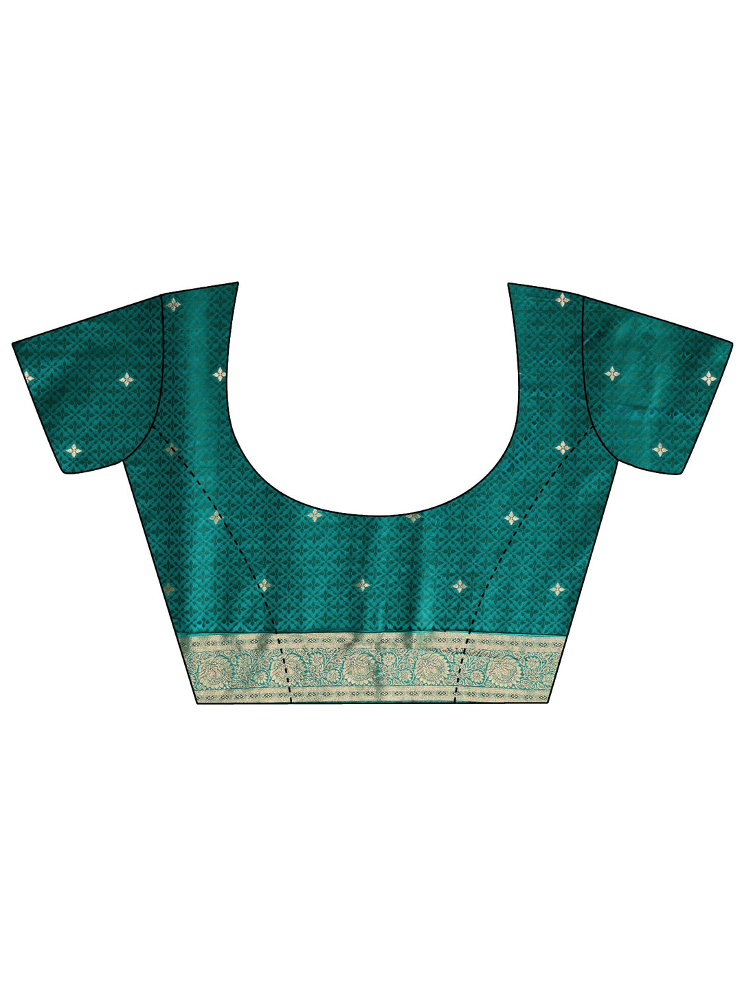  Libas Teal Green Embellished Satin Banarasi Saree 