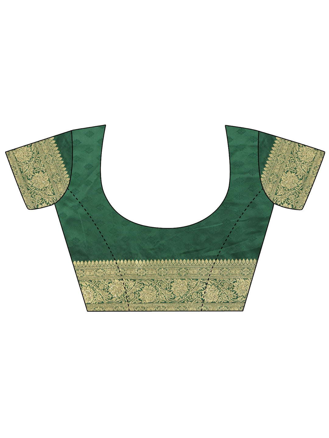  Libas Burgundy and Green Banarasi Silk Blend Saree 