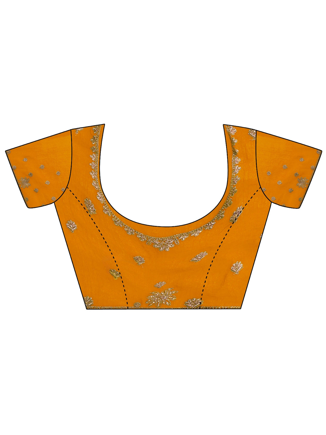  Libas Art Mustard Floral Zari Embroidered Tissue Saree 