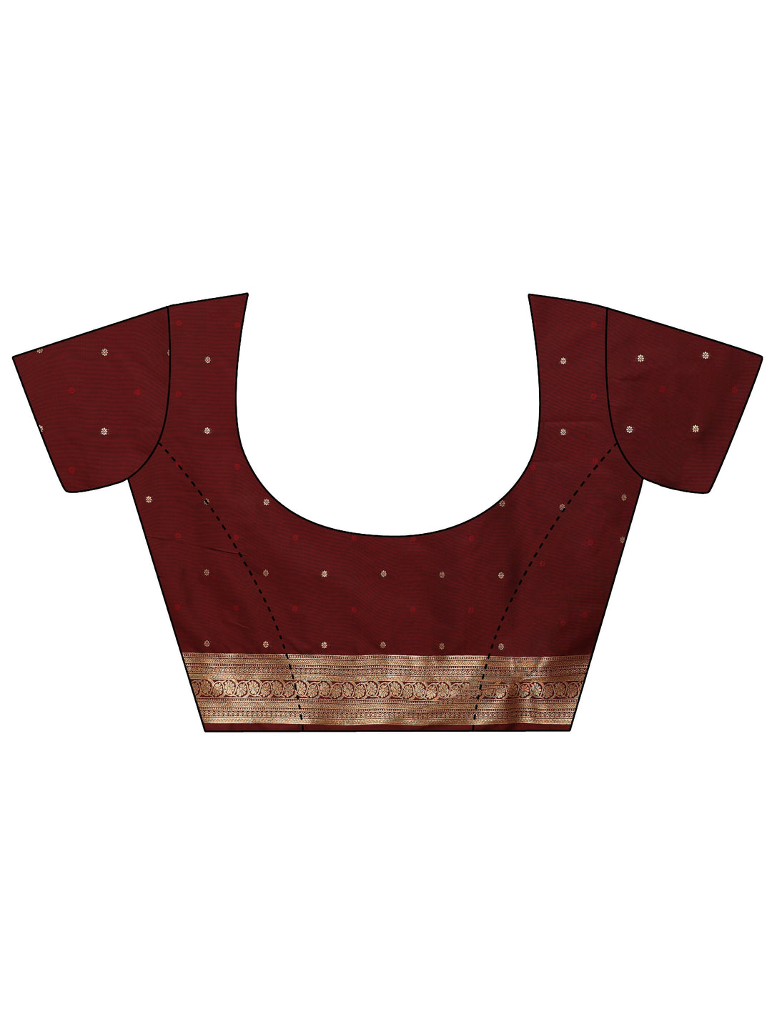  Libas Maroon Elephant Motif Kanjeevaram Silk Blend Saree 