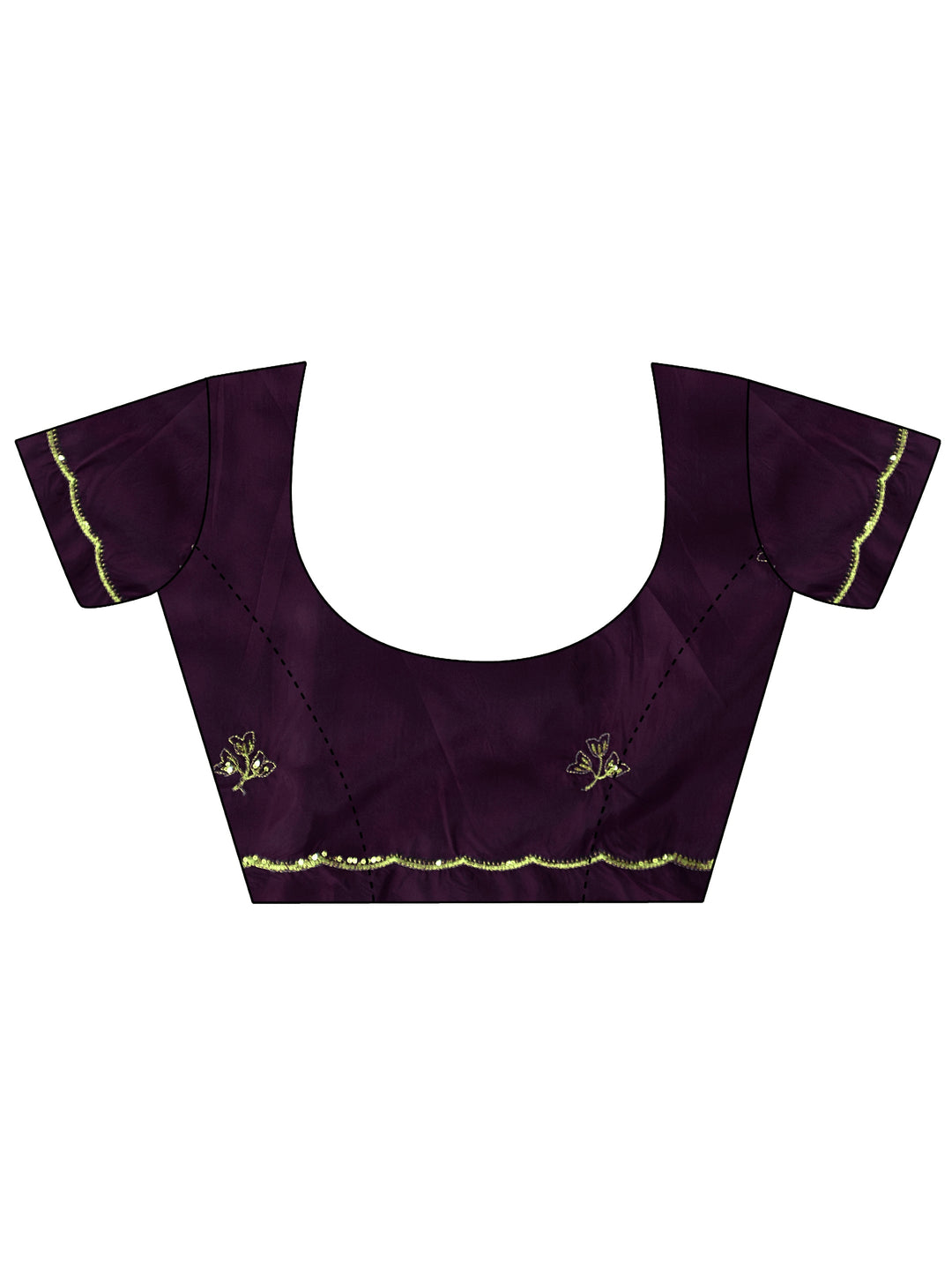  Libas Purple Floral Embroidered Satin Saree 
