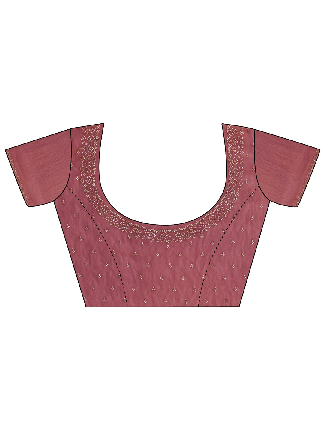  Libas Dusty Pink Stone Work Embellished Tissue Saree 