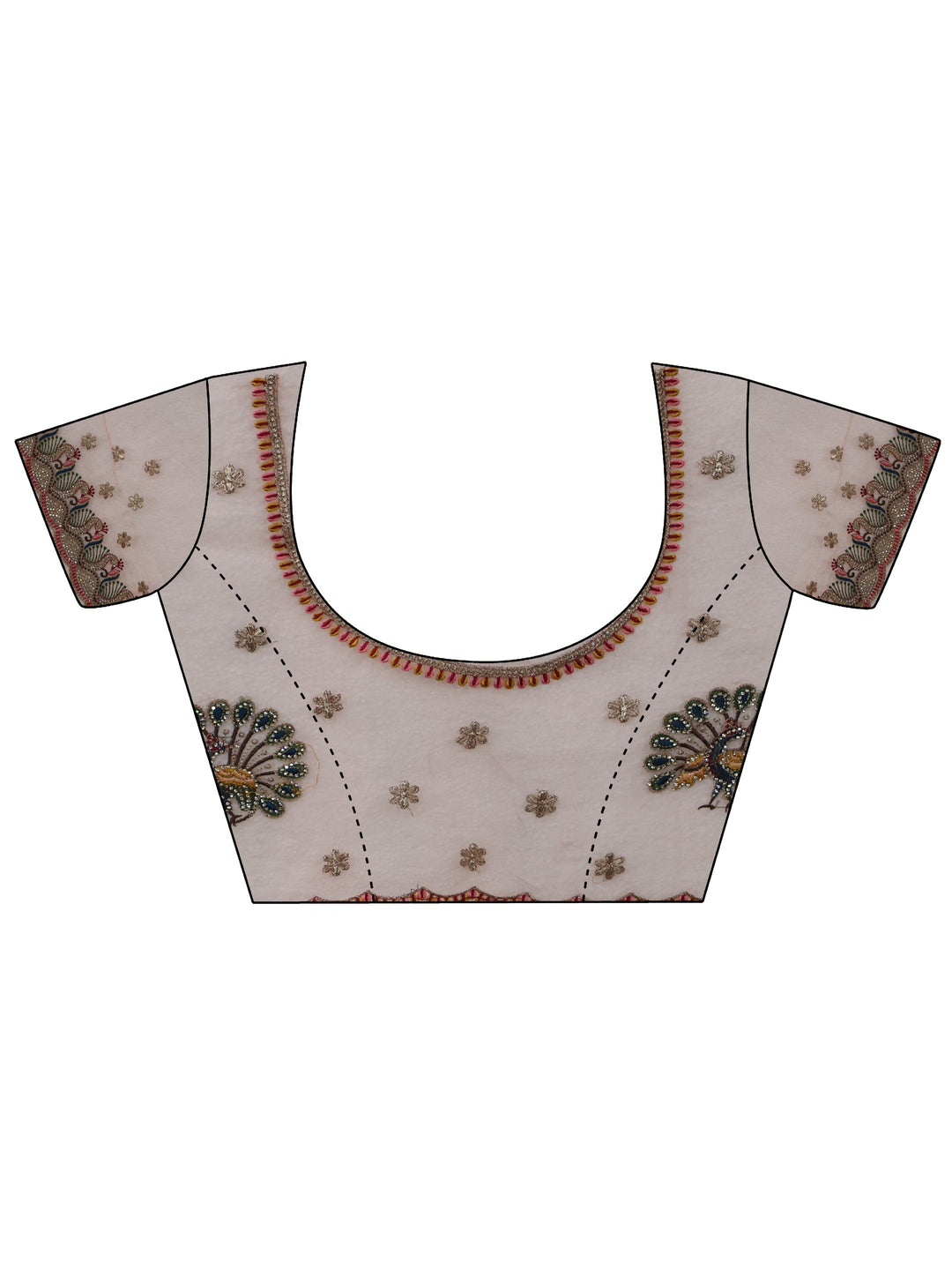  Libas Art Blush Pink Floral Stone Work Embellished Tissue Saree 