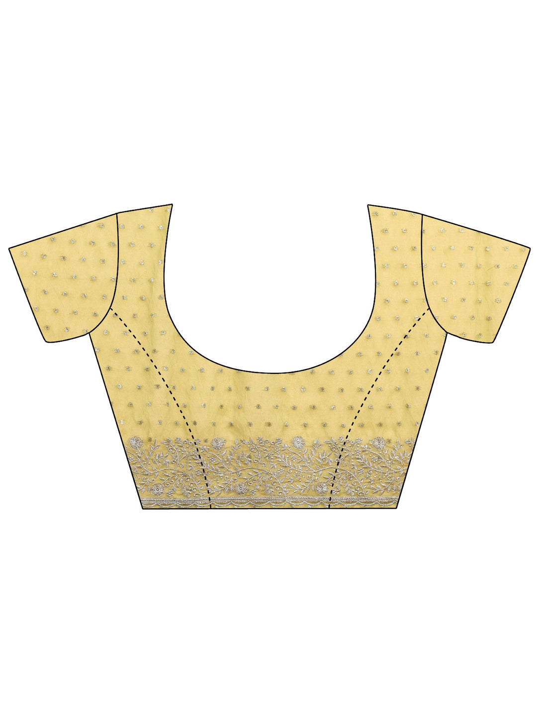  Libas Peach Woven Design Tissue Saree with Floral Border 