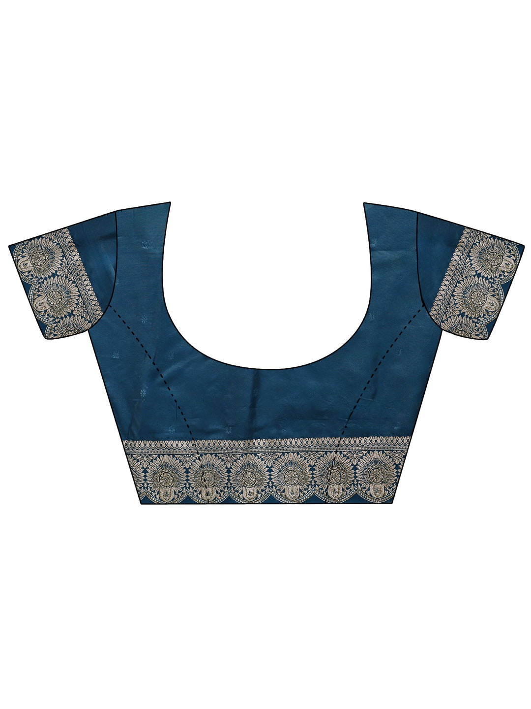  Libas Blue Geometric Pallu Design Silk Blend Saree 