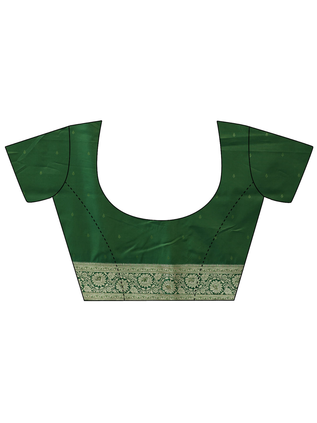  Libas Green Paisley Woven Design Satin Tassel Saree 