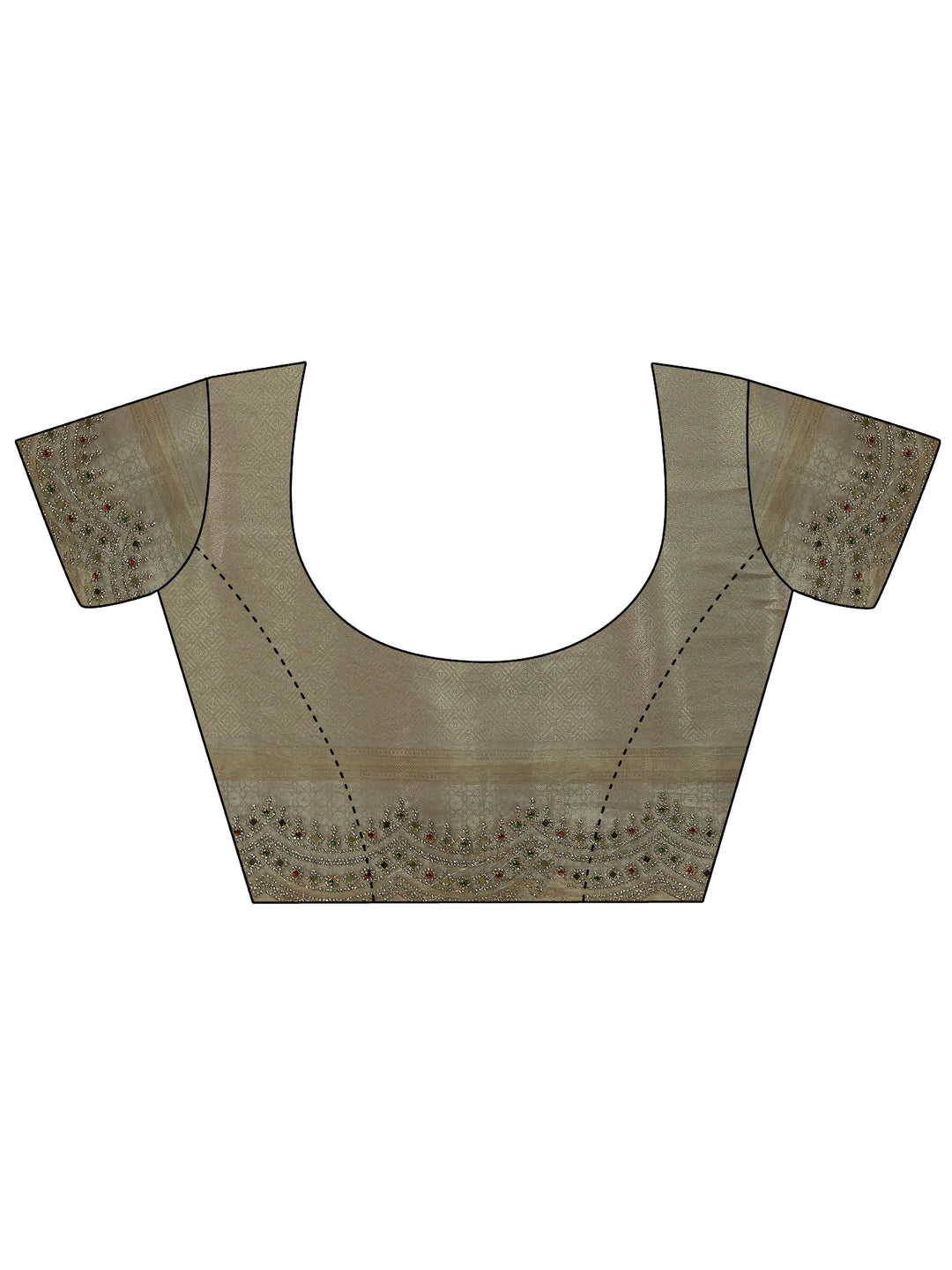  Libas Art Cream Woven Design Silk Saree with Embellished Border 