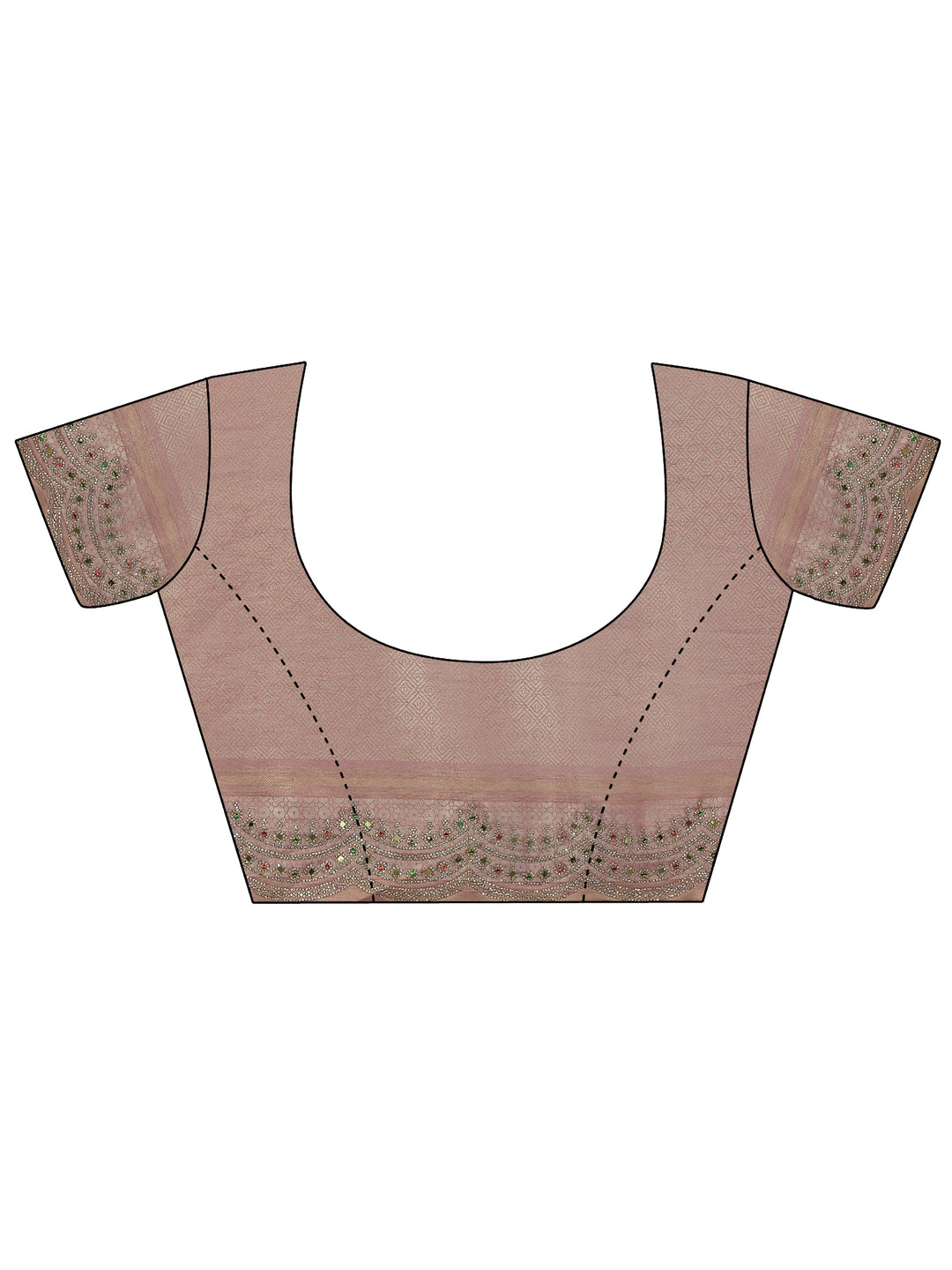  Libas Art Peach Woven Design Silk Saree with Embellished Border 