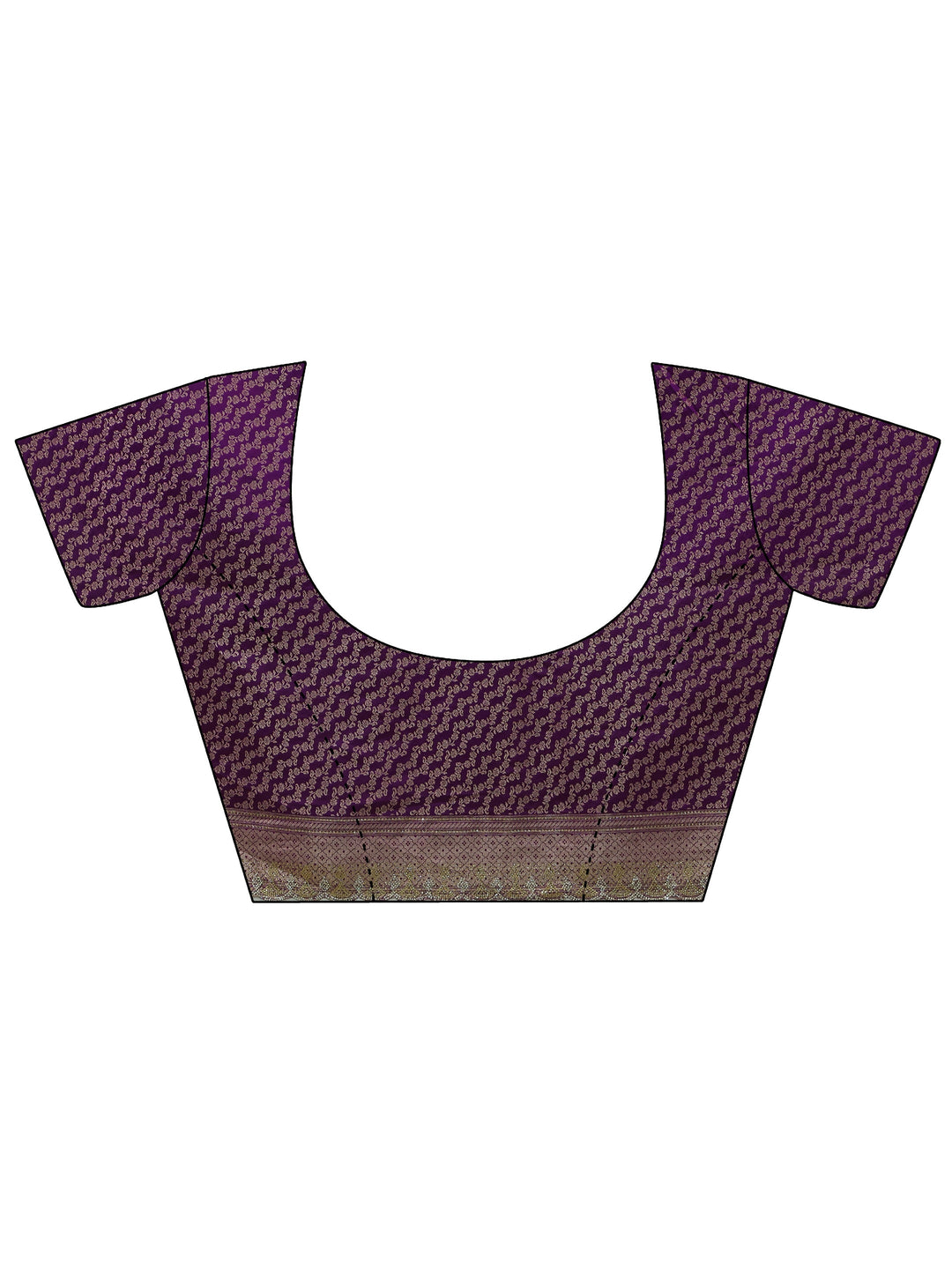  Libas Purple Woven Design Satin Saree with Scalloped Border 