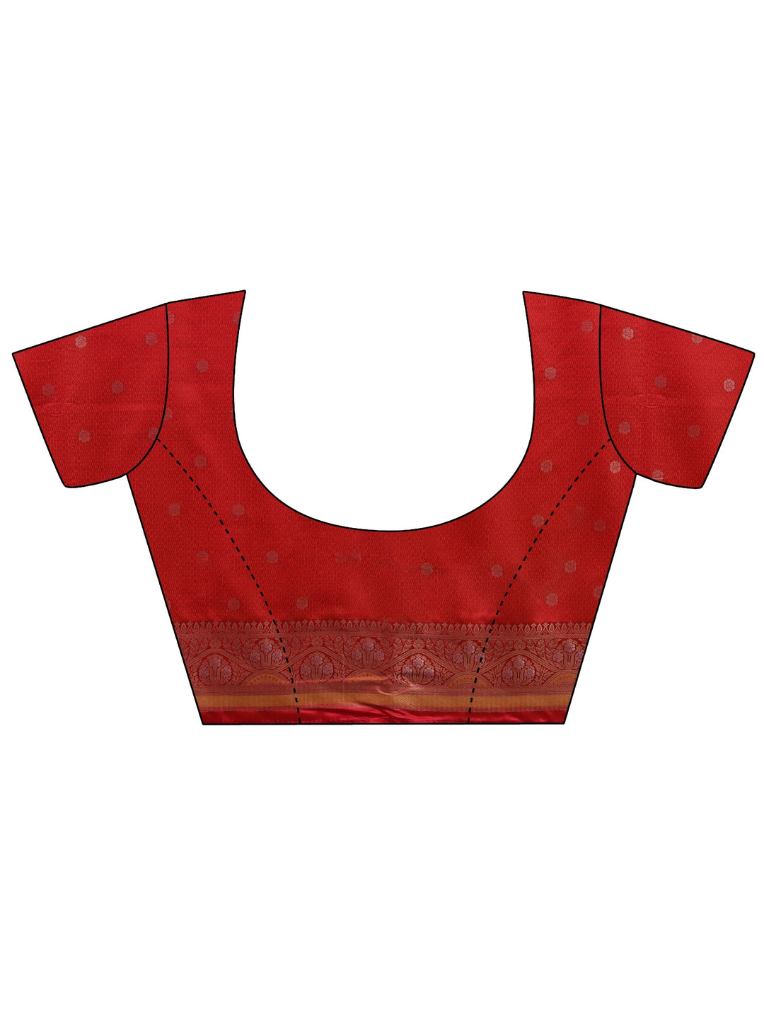  Libas Art Red Ethnic Woven Design Silk Blend Tassel Saree 