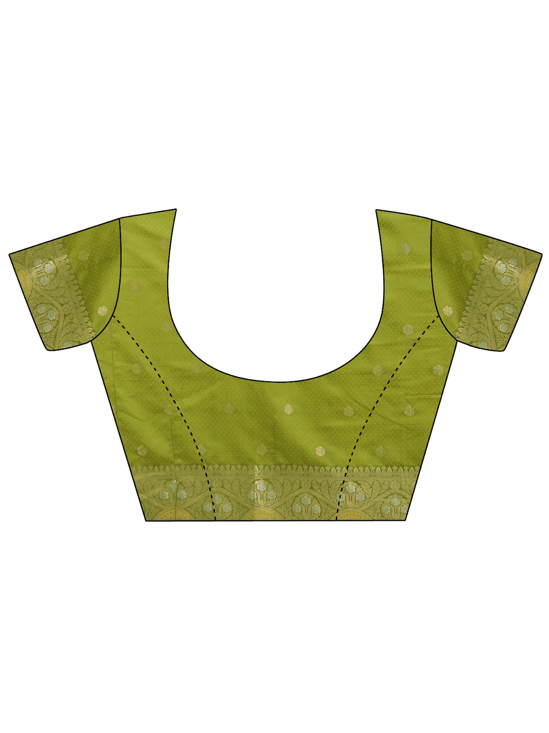  Libas Art Lime Green Ethnic Woven Design Silk Blend Tassel Saree 