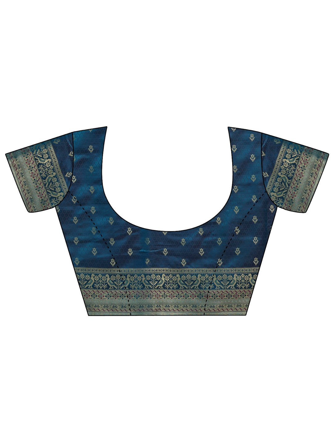  Libas Art Blue Woven Design Silk Blend Tassel Saree 