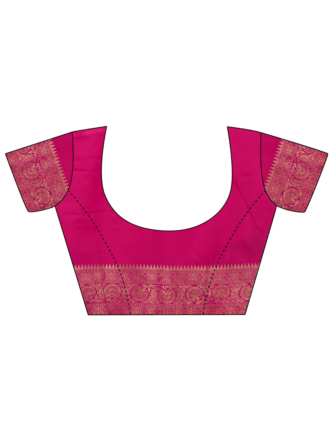  Libas Peach and Pink Banarasi Silk Blend Saree 