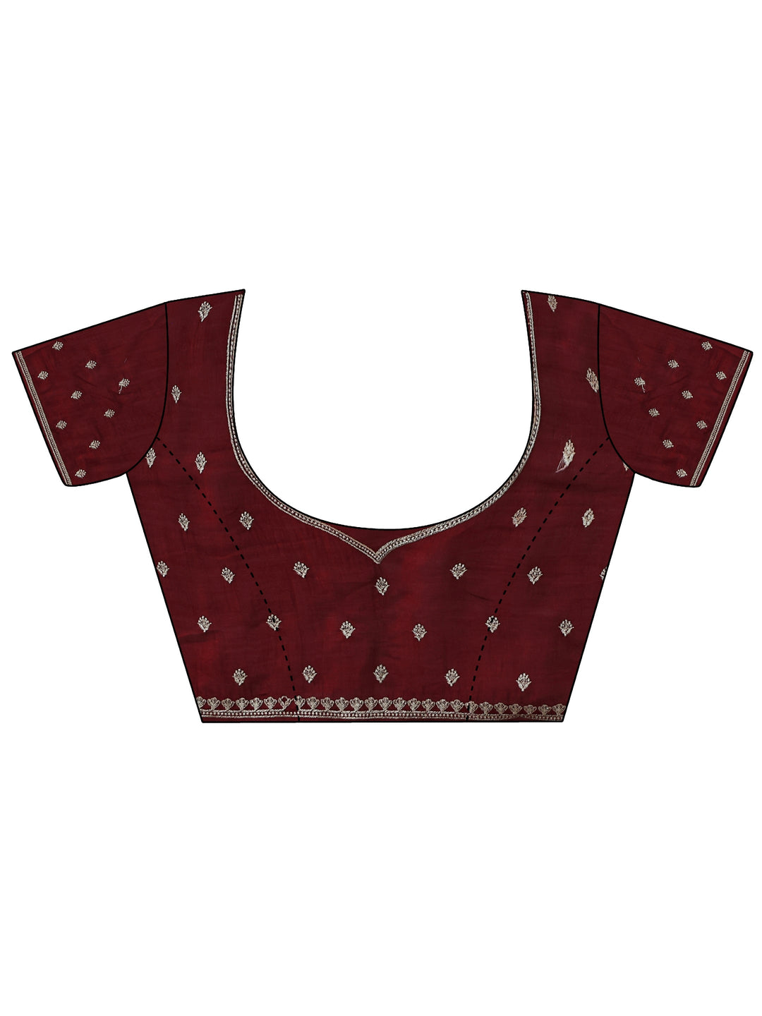  Libas Maroon Embellished Scalloped Border Silk Blend Saree 