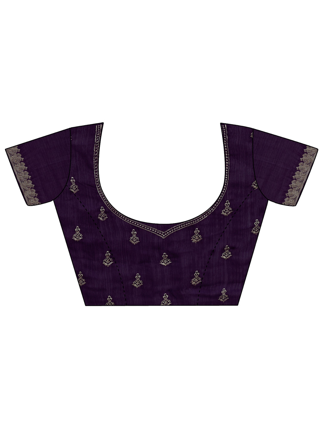  Libas Purple Stone Work Embellished Chiffon Saree 