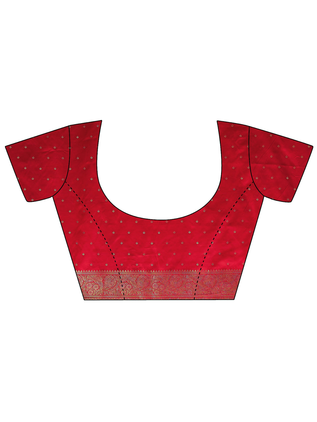  Libas Red Floral Banarasi Silk Blend Saree 