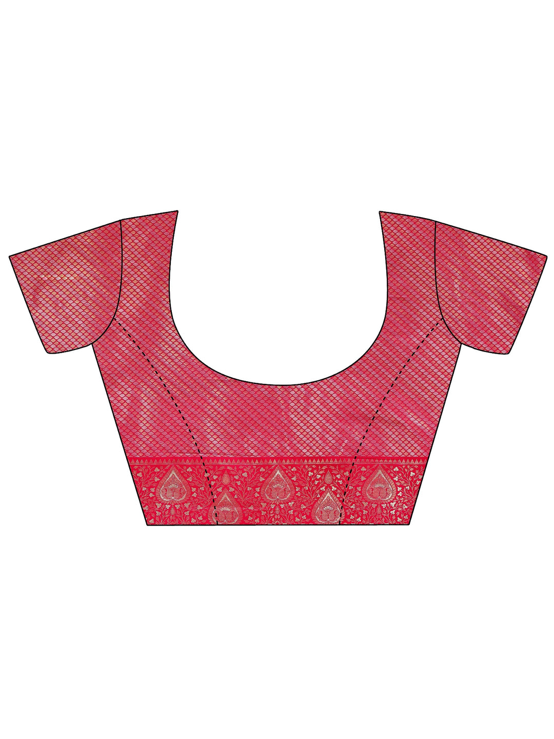  Libas Pink Leaf Woven Design Brocade Saree 