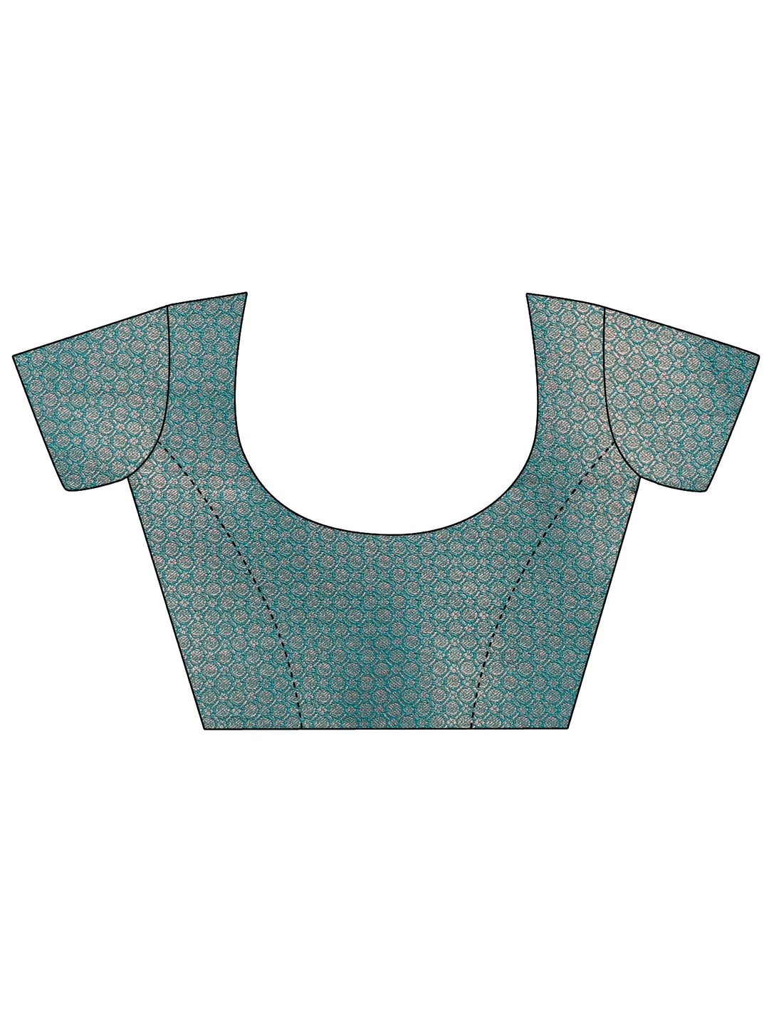  Libas Lavender and Teal Floral Woven Design Brocade Saree 
