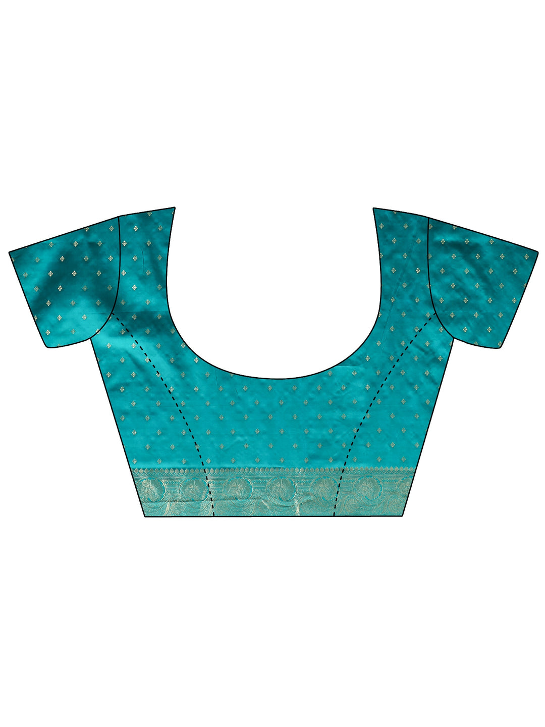  Libas Sea Green Floral Woven Design Brocade Saree 